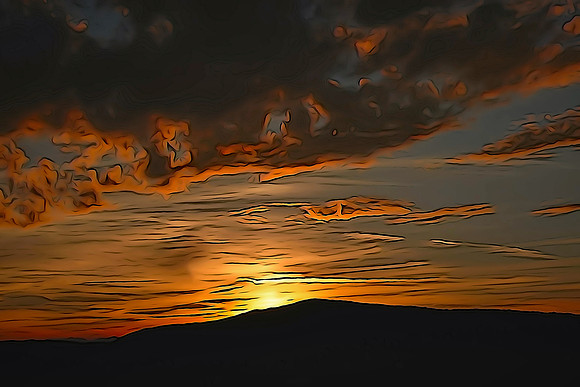 Sunset on the Blue Ridge Parkway near Blowing Rock, North Carolina.