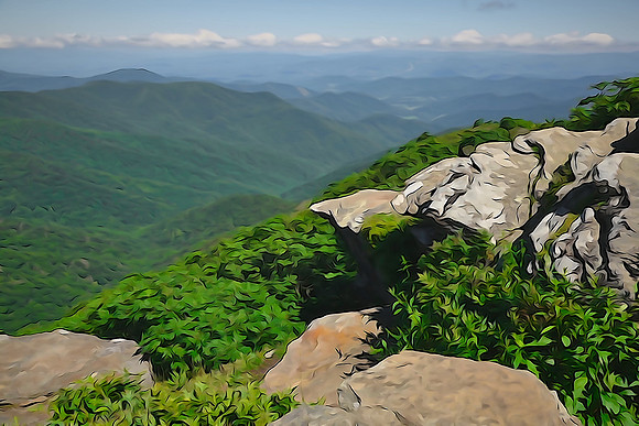 Craggy Pinnacle Overlook,  Blue Ridge Parkway, North Carolina.