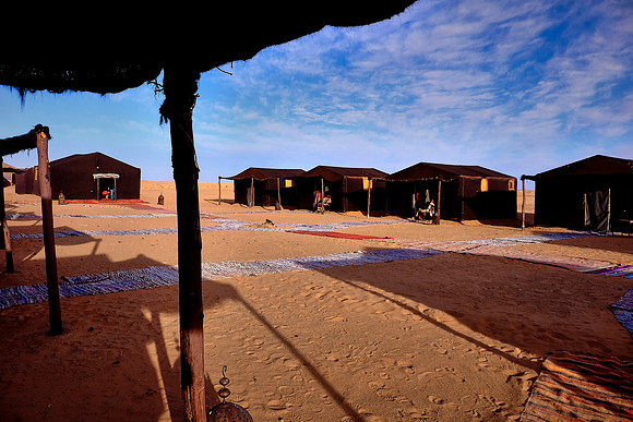 OAT tent camp, Merzouga, Sahara Desert, High Atlas Mountains, Morocco