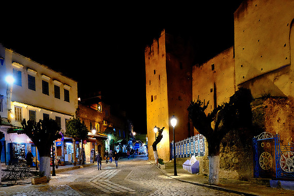 Chefchaouen at night, Morocco (aka "The Blue City")