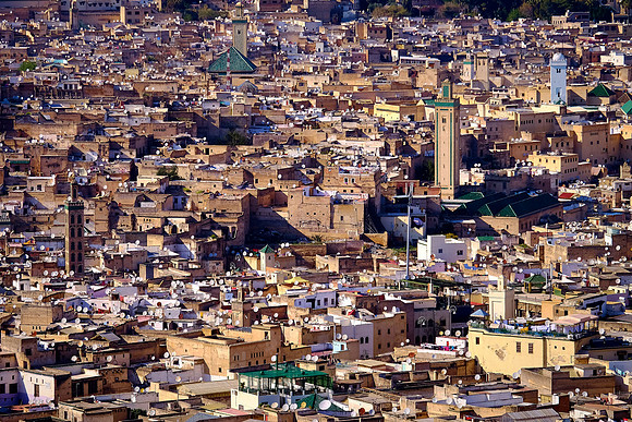 Fez medina from above, Morocco