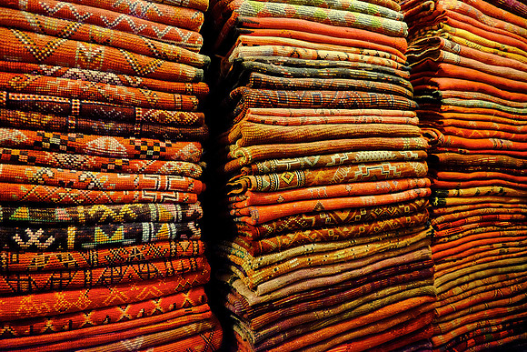 Berber rug emporium, Medina, Marrakesh, Morocco