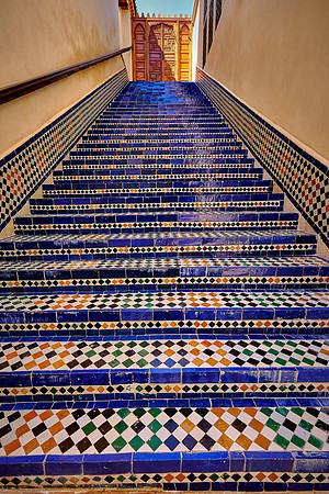 Steps to the library of the oldest university in the world, Fez, Morocco