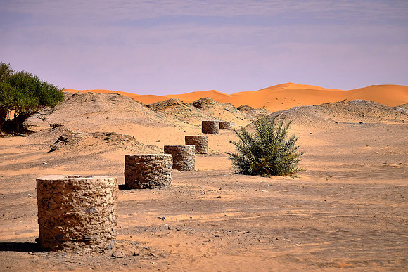 Underground irrigation canal, Merzouga, Sahara Desert, High Atlas Mountains, Morocco