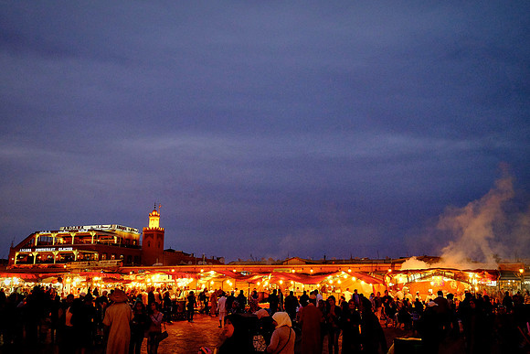 Medina at night, Marrakesh, Morocco