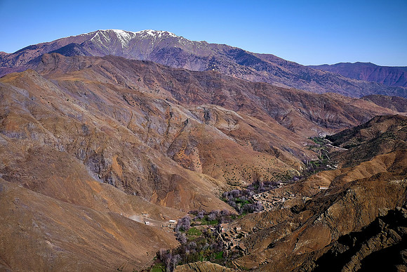 On the road to Marrakesh over the Atlas Mountains, Morocco