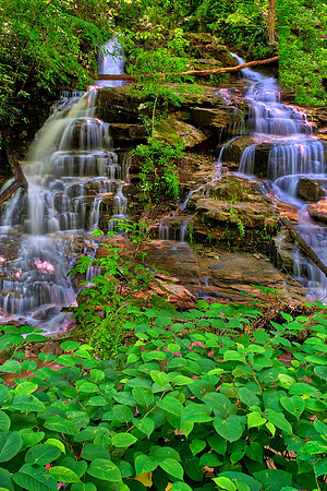No-Name Twin Falls near Saluda, North Carolina