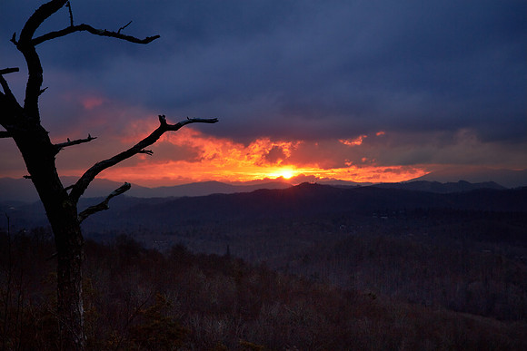 Sunset, Flat Rock Overlook, Blue Ridge Parkway, NC
