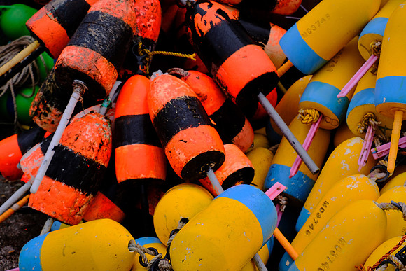 Lobster buoys, Bass Harbor, Mount Desert Island, Maine