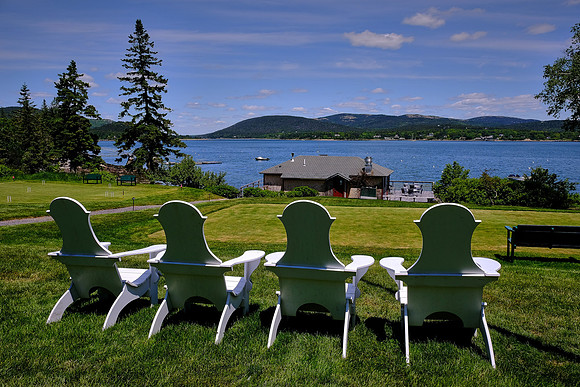 Claremont Hotel front lawn, Southwest Harbor, Mount Desert Island, Maine