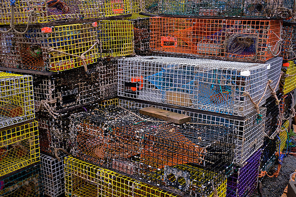 Lobster traps, Bass Harbor, Mount Desert Island, Maine