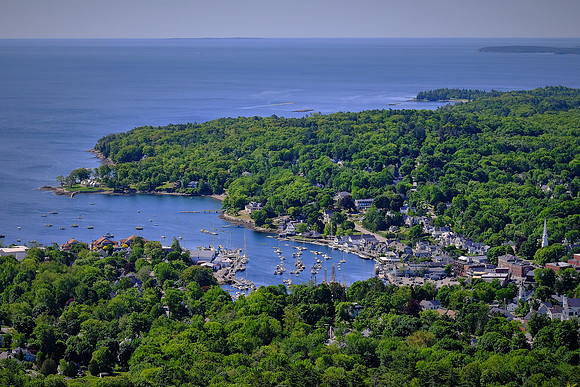 Camden Harbor from Mt. Battie State Park, Camden, Maine