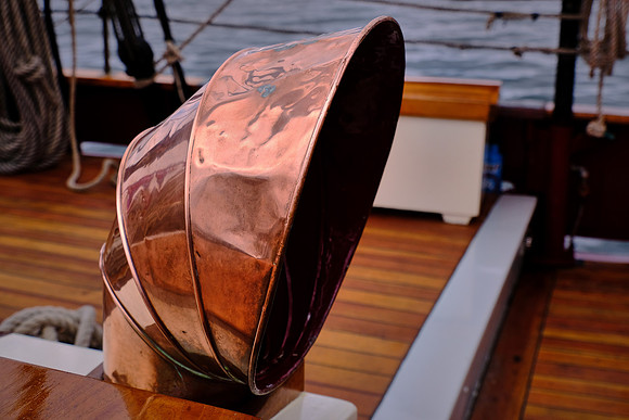 Engine air intake. Windjammer Angelique, Camden, Maine