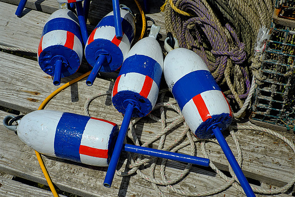 Lobster buoys, Friendship, Maine