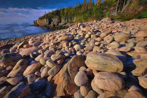 Sunrise on Boulder Beach, Acadia National Park, Mount Desert Island, Maine