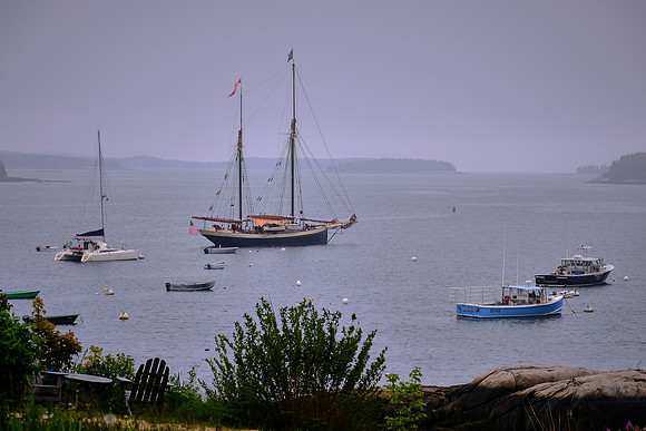 Angelique in Stonington harbor, Maine
