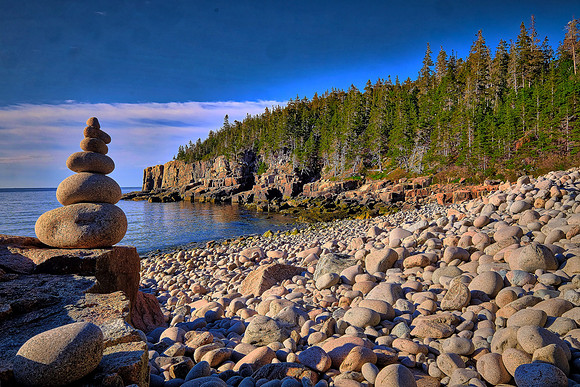 Sunrise on Boulder Beach, Acadia National Park, Mount Desert Island, Maine