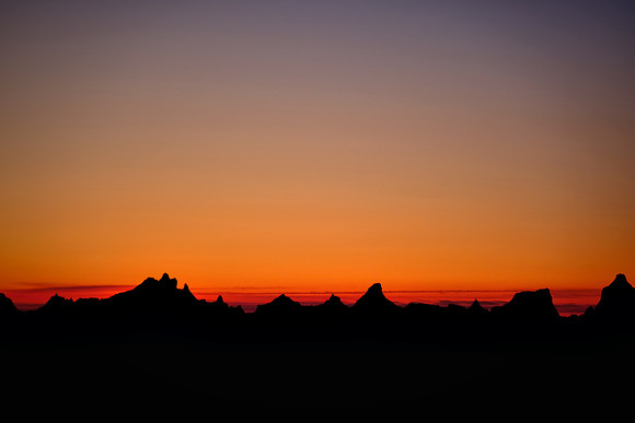 Sunrise in Badlands National Park, SD