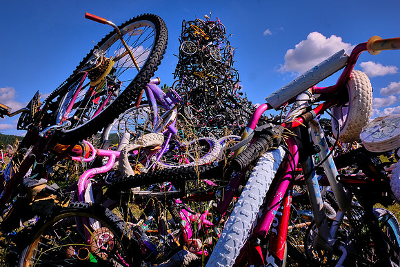 Just a big pile of bicycles!