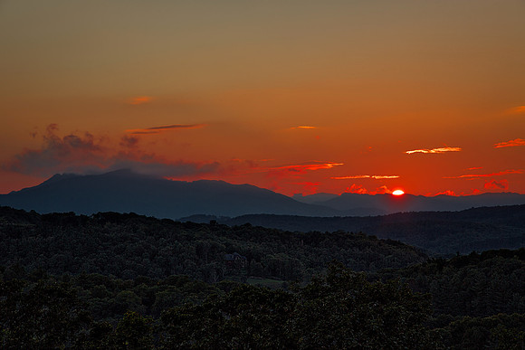 Sunset along the Blue Ridge Parkway, NC