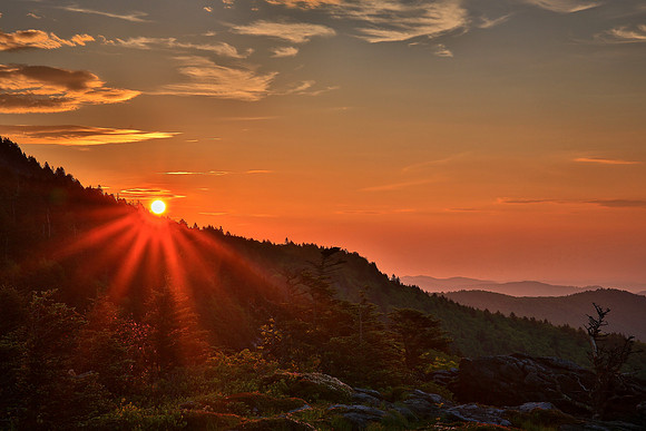 Sunrise, Grandfather Mt. State Park, Blue Ridge Mountains, NC