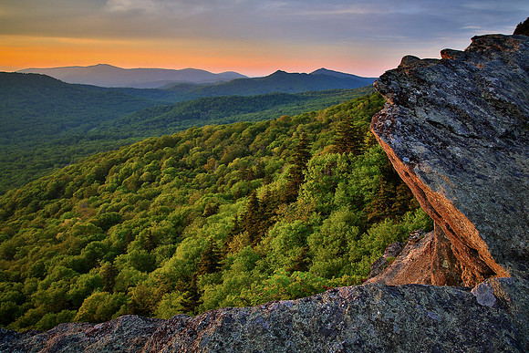 Sunset, Grandfather Mt. State Park, Blue Ridge Mountains, NC