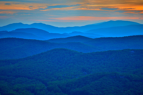 Sunset, Grandfather Mt. State Park, Blue Ridge Mountains, NC