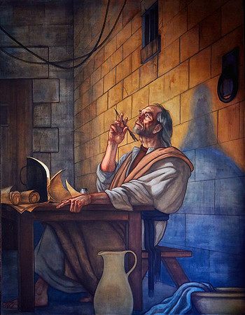 Ben Long fresco — "St. Paul Writing His Epistles" — Wilkesboro, NC