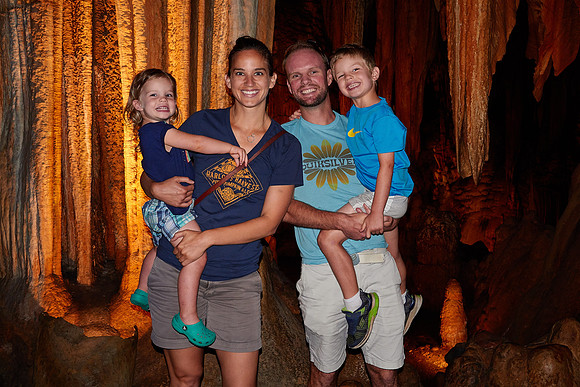 Young couple with two cavern rats, Luray Caverns, Luray, VA
