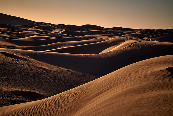 Sunset over the Erg Chebbi dunes, Merzouga, Sahara Desert, High