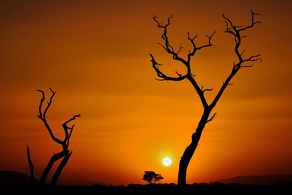 Sunset over the  Sossusvlei, Namib Desert, Namibia