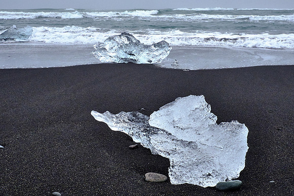 Diamond Beach, Glacial Lagoon, Jokulsarlon, Vatnajokull National Park, southeast Iceland