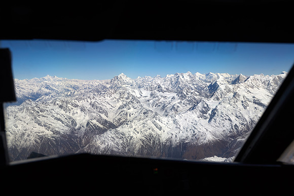 Overflight of Himalayan Mountain Range, Nepal