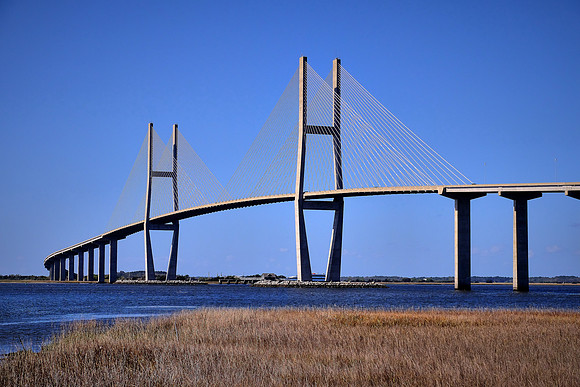 Sidney Lanier Bridge over Brunswick River to Jekyll Island, GA