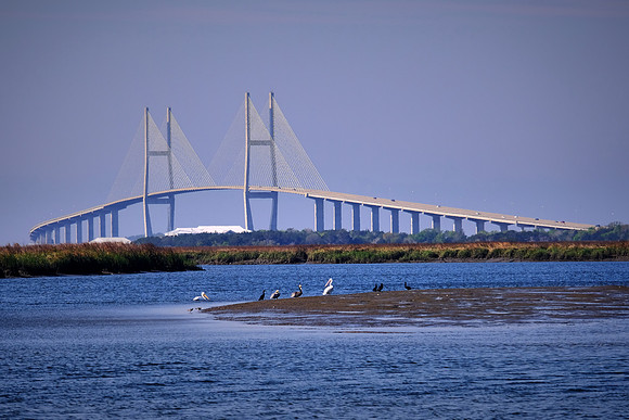 Sidney Lanier Bridge over Brunswick River to Jekyll Island, GA