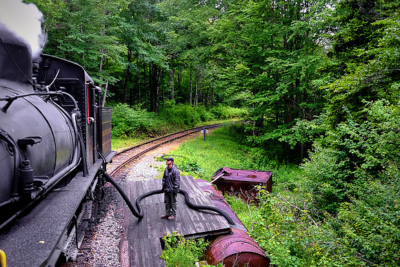 Shay No. 2, Water Stop, Cass Scenic Railroad, Cass, West Virgini