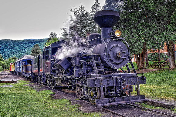 Durbin Rocket back in the station, Durbin, West Virginia