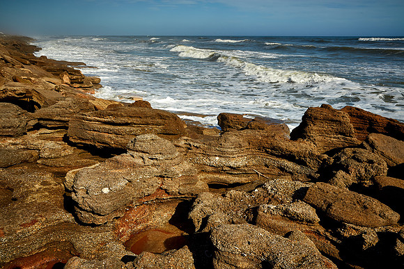 Coquina beach, Atlantic coast, Palm Coast, FL