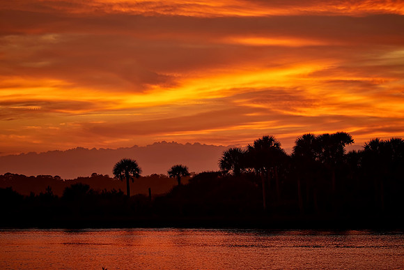 Sunset over the Matanzas River,  Crescent Beach, FL