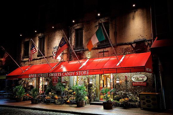 Nighttime in Savannah, GA