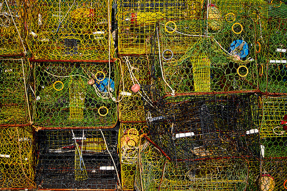 Crab pots in fishing village of Greenbackville, VA