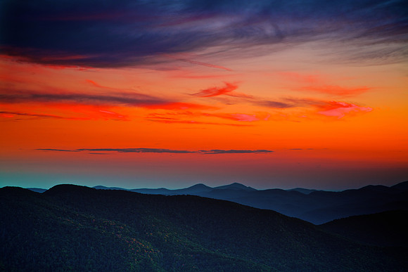 Sunset, Cowee Mountain Overlook, Blue Ridge Parkway