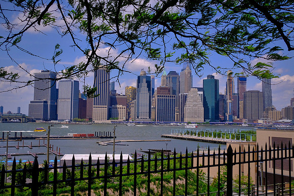 Battery Park, Lower Manhattan, New York City from Brooklyn Heights