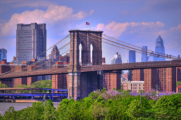 The Brooklyn Bridge from Brooklyn Heights, New York City