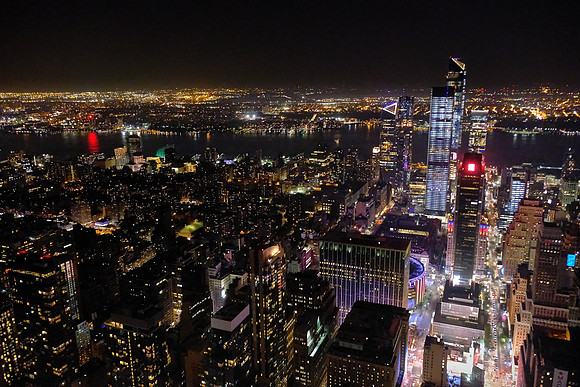 New York City at night from the Empire State Building, Midtown Manhattan