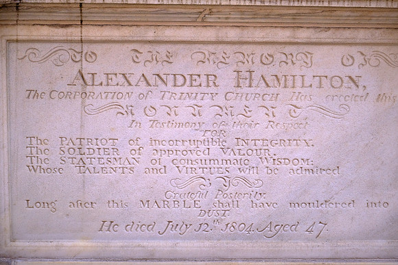 Alexander Hamilton, Trinity Church, Wall Street, Lower Manhattan, New York City