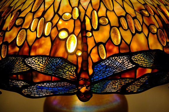 Leaded glass lamp shade by Louis C. Tiffany, Queens Museum, New York City