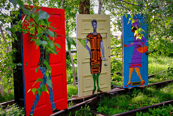 The High Line is a 1.45-mile-long elevated linear park, greenway, and rail trail created on a former New York Central Railroad spur on the west side of Manhattan in New York City.