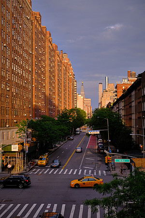 The High Line is a 1.45-mile-long elevated linear park, greenway, and rail trail created on a former New York Central Railroad spur on the west side of Manhattan in New York City.