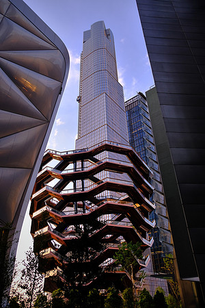 The Vessel is a structure and landmark that was built as part of the Hudson Yards Redevelopment Project in Manhattan, New York City